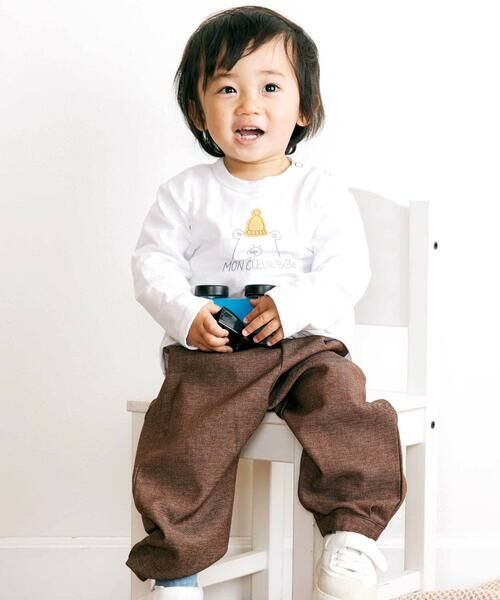 BeBe / べべ Tシャツ | Oursプリント長袖Tシャツ+ストレッチデニムジョガーパンツ 2点セット(80~100cm) | 詳細16