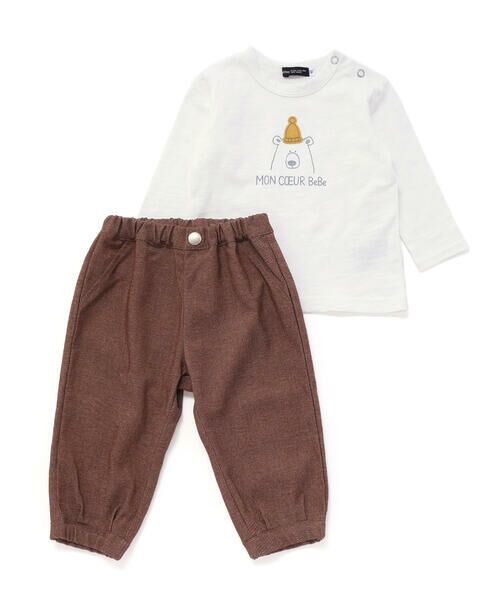 BeBe / べべ Tシャツ | Oursプリント長袖Tシャツ+ストレッチデニムジョガーパンツ 2点セット(80~100cm) | 詳細17