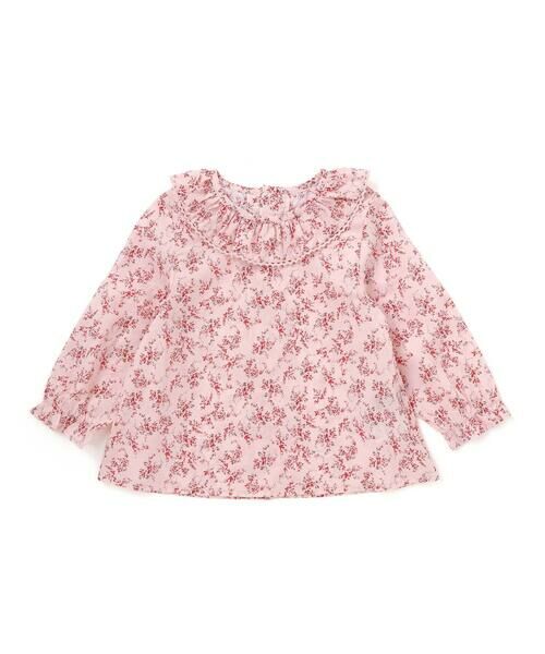 BeBe / べべ シャツ・ブラウス | 【お揃い】コットンローンフラワープリントフリル襟長袖ブラウス(90~100cm) | 詳細4