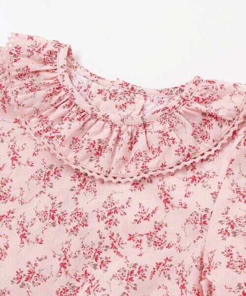 BeBe / べべ シャツ・ブラウス | 【お揃い】コットンローンフラワープリントフリル襟長袖ブラウス(90~100cm) | 詳細6