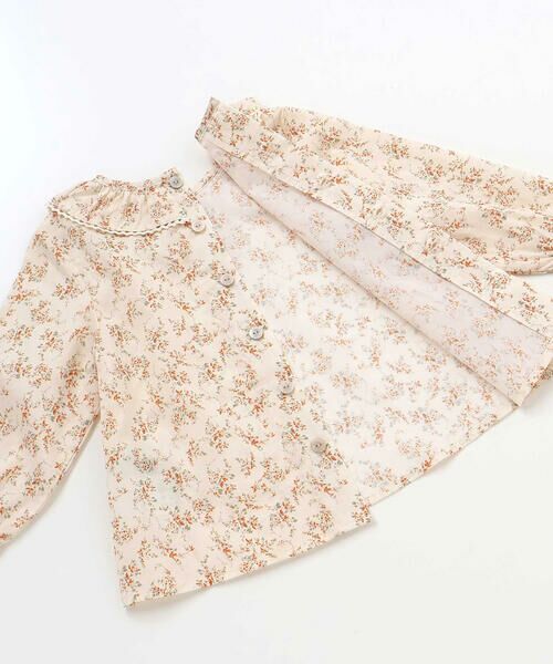 BeBe / べべ シャツ・ブラウス | 【お揃い】コットンローンフラワープリントフリル襟長袖ブラウス(90~100cm) | 詳細12