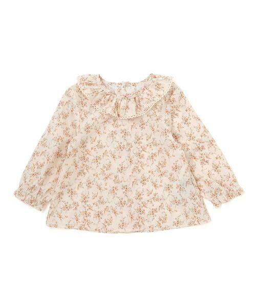 BeBe / べべ シャツ・ブラウス | 【お揃い】コットンローンフラワープリントフリル襟長袖ブラウス(90~100cm) | 詳細7