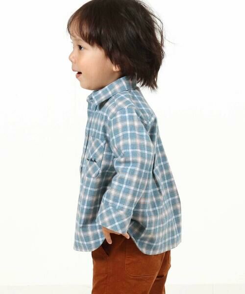 BeBe / べべ シャツ・ブラウス | 先染めネルチェック長袖シャツ(90~100cm) | 詳細3