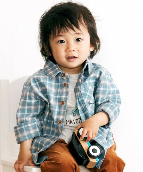 BeBe / べべ シャツ・ブラウス | 先染めネルチェック長袖シャツ(90~100cm) | 詳細6