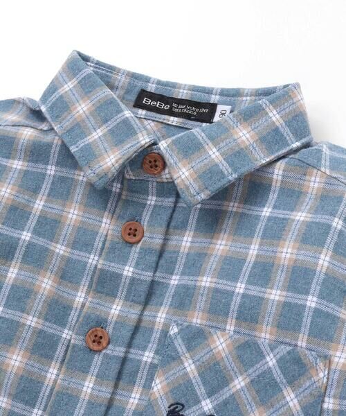 BeBe / べべ シャツ・ブラウス | 先染めネルチェック長袖シャツ(90~100cm) | 詳細9