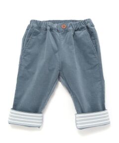 BeBe / べべ チノ・ワークパンツ | シャツコール裾ボーダーテーパードパンツ(80~100cm)