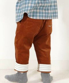 BeBe / べべ チノ・ワークパンツ | シャツコール裾ボーダーテーパードパンツ(80~100cm)