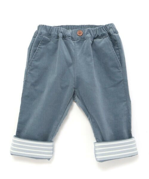 BeBe / べべ チノ・ワークパンツ | シャツコール裾ボーダーテーパードパンツ(80~100cm) | 詳細1