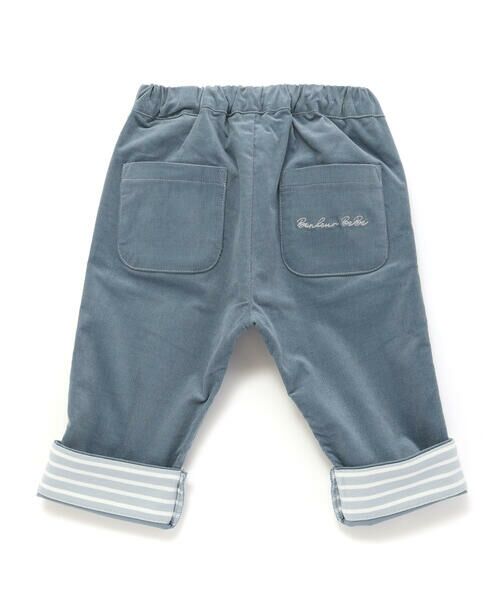 BeBe / べべ チノ・ワークパンツ | シャツコール裾ボーダーテーパードパンツ(80~100cm) | 詳細3