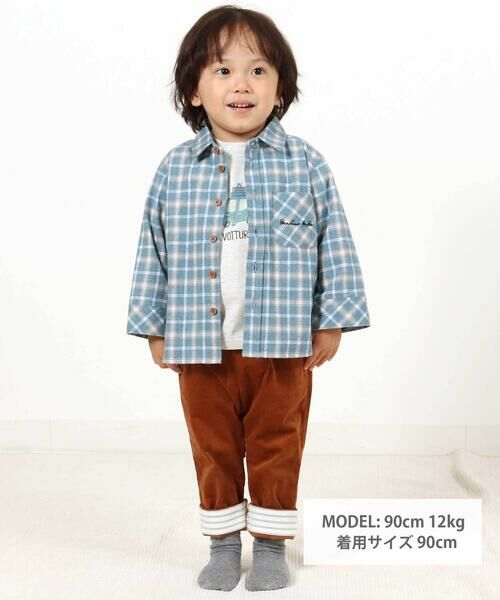 BeBe / べべ チノ・ワークパンツ | シャツコール裾ボーダーテーパードパンツ(80~100cm) | 詳細11