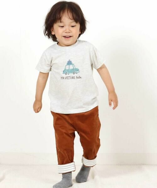 BeBe / べべ チノ・ワークパンツ | シャツコール裾ボーダーテーパードパンツ(80~100cm) | 詳細12