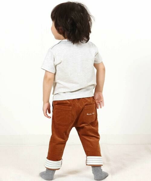 BeBe / べべ チノ・ワークパンツ | シャツコール裾ボーダーテーパードパンツ(80~100cm) | 詳細13