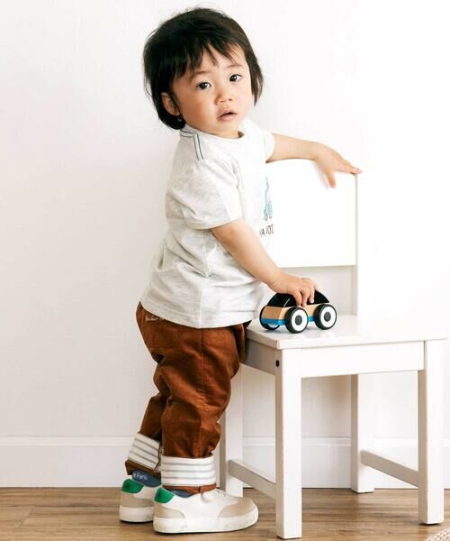 BeBe / べべ チノ・ワークパンツ | シャツコール裾ボーダーテーパードパンツ(80~100cm) | 詳細15