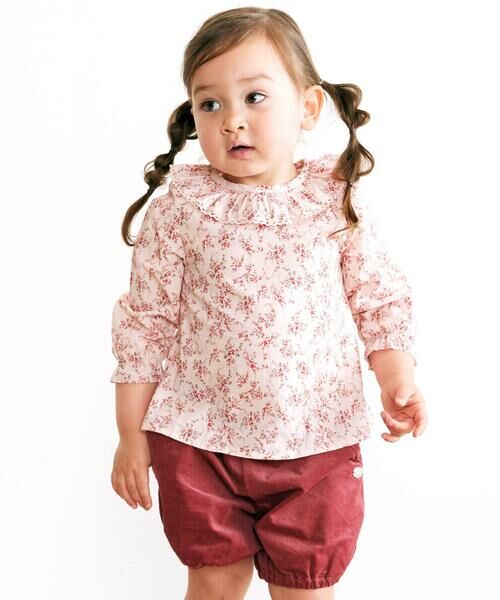 BeBe / べべ ショート・ハーフ・半端丈パンツ | シャツコールカボチャパンツ(80~100cm) | 詳細12