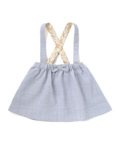 BeBe / べべ ミニ・ひざ丈スカート | リネン調メランジサスペンダー付きギャザースカート(80~100cm)