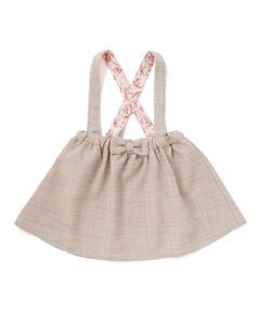 BeBe / べべ ミニ・ひざ丈スカート | リネン調メランジサスペンダー付きギャザースカート(80~100cm)