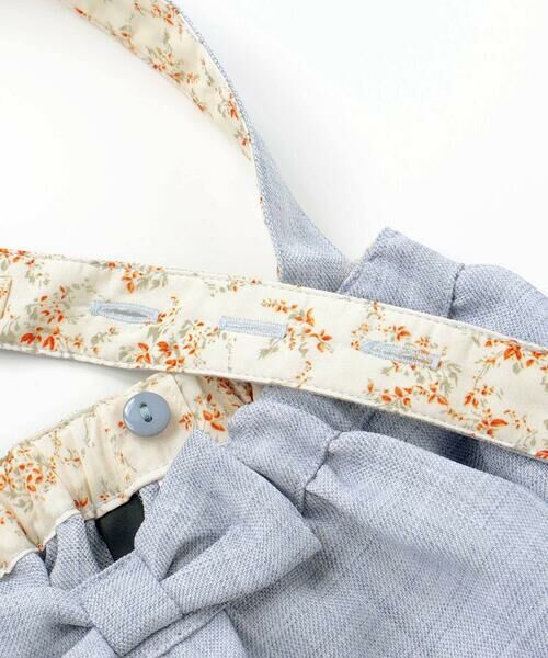 BeBe / べべ ミニ・ひざ丈スカート | リネン調メランジサスペンダー付きギャザースカート(80~100cm) | 詳細7