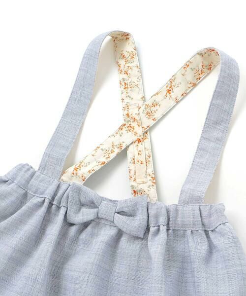 BeBe / べべ ミニ・ひざ丈スカート | リネン調メランジサスペンダー付きギャザースカート(80~100cm) | 詳細4