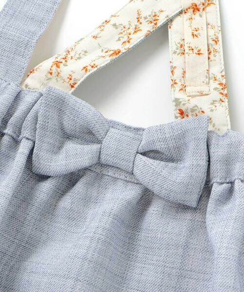 BeBe / べべ ミニ・ひざ丈スカート | リネン調メランジサスペンダー付きギャザースカート(80~100cm) | 詳細5