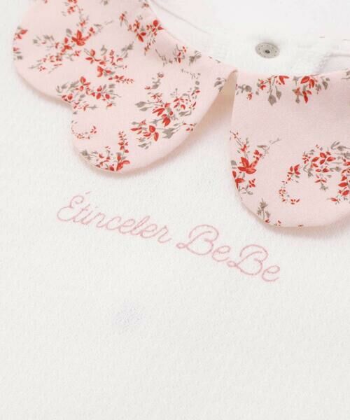 BeBe / べべ Tシャツ | 【お揃い】フラワープリントスカラップ襟半袖針抜きTシャツ(80~100cm) | 詳細7