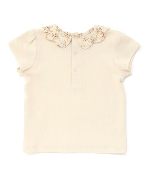 BeBe / べべ Tシャツ | 【お揃い】フラワープリントスカラップ襟半袖針抜きTシャツ(80~100cm) | 詳細13