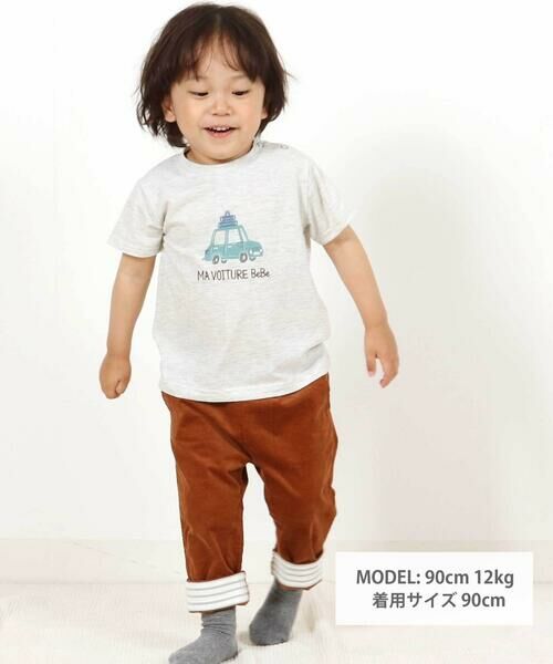 BeBe / べべ Tシャツ | メランジ天竺車プリント半袖Tシャツ(80~100cm) | 詳細10