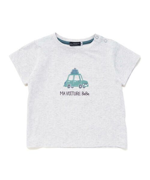 BeBe / べべ Tシャツ | メランジ天竺車プリント半袖Tシャツ(80~100cm) | 詳細15