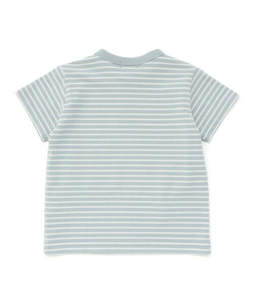 BeBe / べべ Tシャツ | ボーダー天竺ステッチ刺しゅうロゴ半袖Tシャツ(80~100cm) | 詳細4