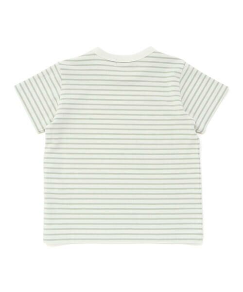 BeBe / べべ Tシャツ | ボーダー天竺ステッチ刺しゅうロゴ半袖Tシャツ(80~100cm) | 詳細12