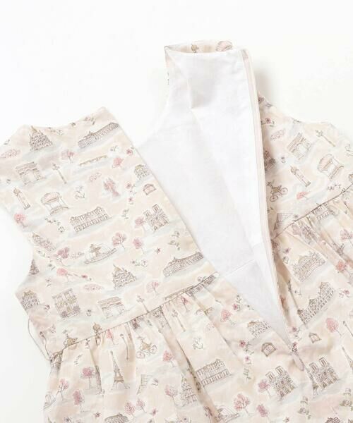 BeBe / べべ ミニ丈・ひざ丈ワンピース | 【お揃い】リバティタナローン(PARIS POSTCARD)リボンベルトワンピース(90~150cm) | 詳細13