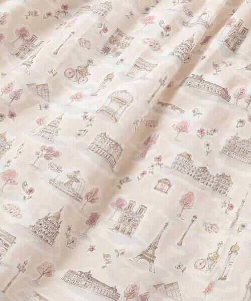 BeBe / べべ ミニ丈・ひざ丈ワンピース | 【お揃い】リバティタナローン(PARIS POSTCARD)リボンベルトワンピース(90~150cm) | 詳細14