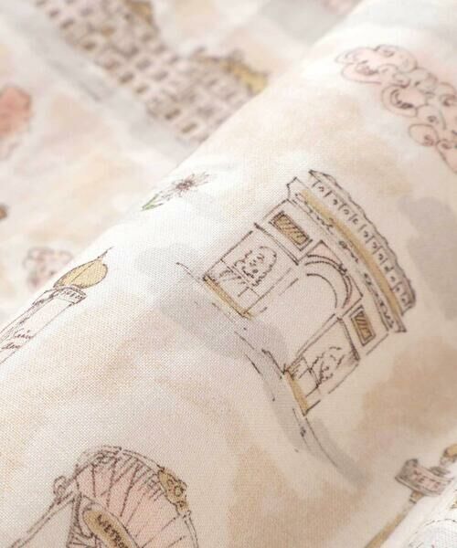 BeBe / べべ ミニ丈・ひざ丈ワンピース | 【お揃い】リバティタナローン(PARIS POSTCARD)リボンベルトワンピース(90~150cm) | 詳細18