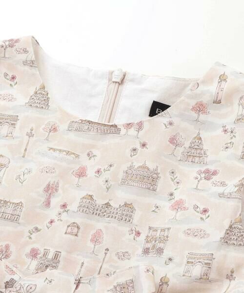 BeBe / べべ ミニ丈・ひざ丈ワンピース | 【お揃い】リバティタナローン(PARIS POSTCARD)リボンベルトワンピース(90~150cm) | 詳細7
