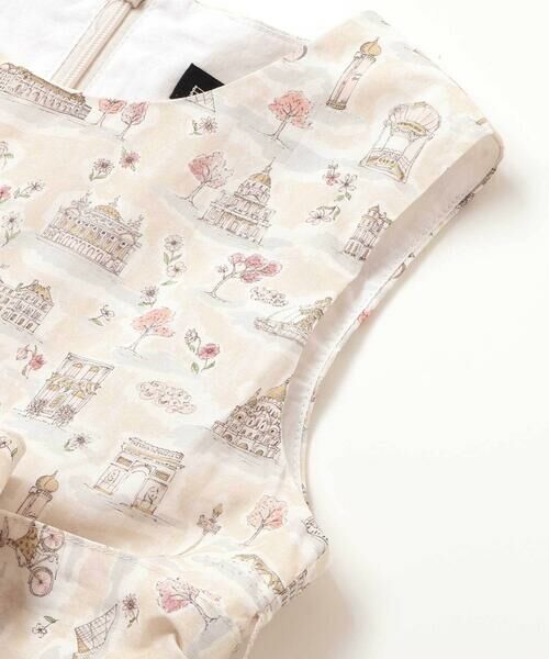 BeBe / べべ ミニ丈・ひざ丈ワンピース | 【お揃い】リバティタナローン(PARIS POSTCARD)リボンベルトワンピース(90~150cm) | 詳細8