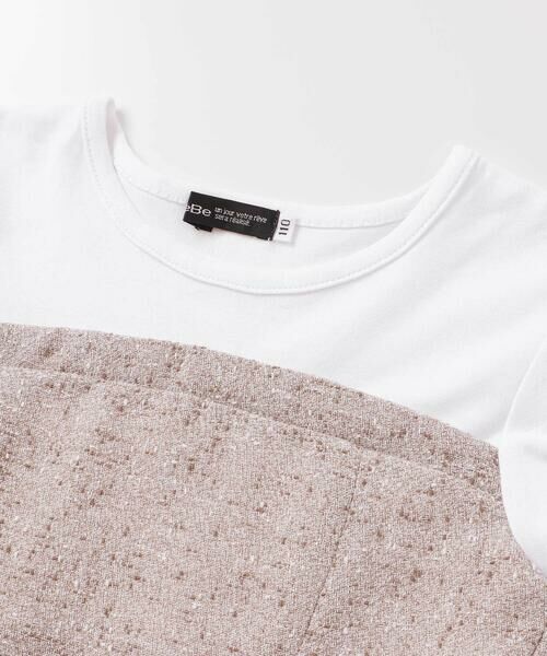 BeBe / べべ ミニ丈・ひざ丈ワンピース | ネップツイードドッキング半袖ワンピース(90~150cm) | 詳細3