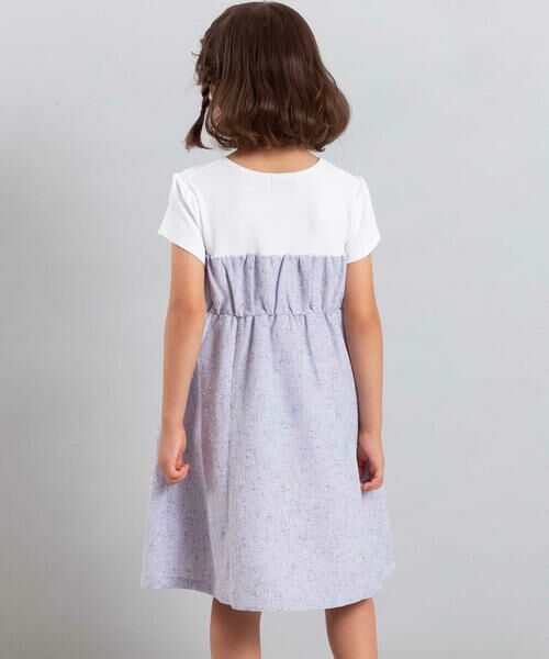 BeBe / べべ ミニ丈・ひざ丈ワンピース | ネップツイードドッキング半袖ワンピース(90~150cm) | 詳細15