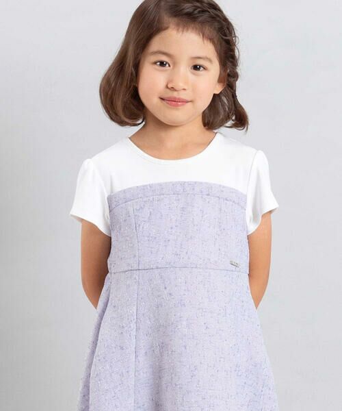 BeBe / べべ ミニ丈・ひざ丈ワンピース | ネップツイードドッキング半袖ワンピース(90~150cm) | 詳細16