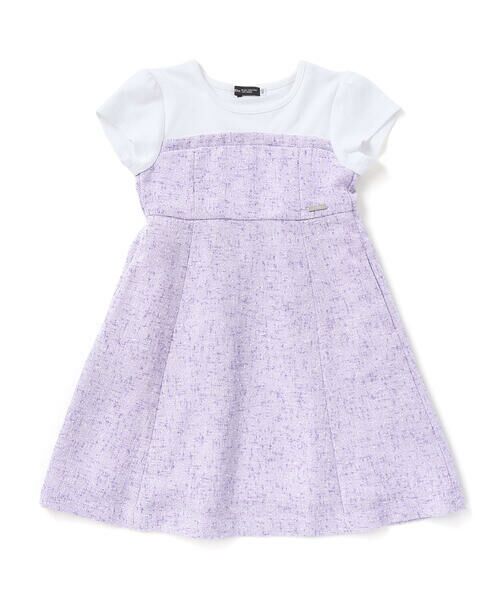 BeBe / べべ ミニ丈・ひざ丈ワンピース | ネップツイードドッキング半袖ワンピース(90~150cm) | 詳細17