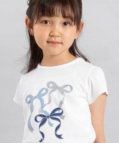 BeBe / べべ カーディガン・ボレロ | ランダムリブ長袖カーディガン+天竺リボンプリント半袖Tシャツセット(90~150cm) | 詳細4