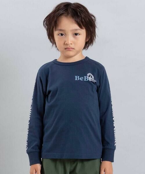 BeBe / べべ Tシャツ | エッフェル塔ロゴ半袖Tシャツ+袖ラインロゴ長袖Tシャツセット(90~150cm) | 詳細2