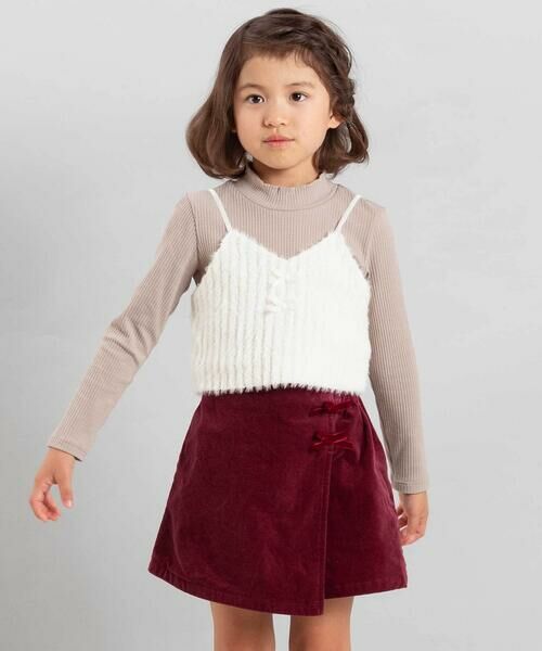 BeBe / べべ Tシャツ | シャギーニットキャミビスチェ+テレコハイネック長袖Tシャツセット(100~150cm) | 詳細2