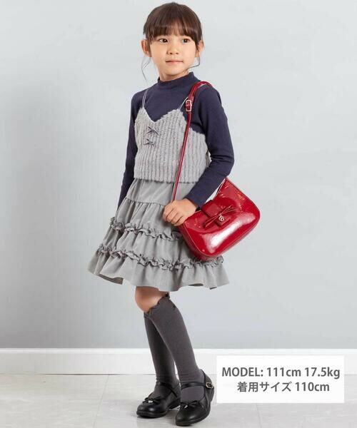 BeBe / べべ Tシャツ | シャギーニットキャミビスチェ+テレコハイネック長袖Tシャツセット(100~150cm) | 詳細7