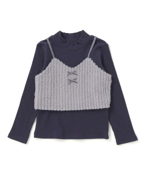 BeBe / べべ Tシャツ | シャギーニットキャミビスチェ+テレコハイネック長袖Tシャツセット(100~150cm) | 詳細10