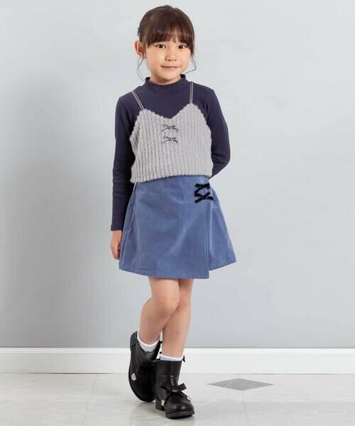 BeBe / べべ Tシャツ | シャギーニットキャミビスチェ+テレコハイネック長袖Tシャツセット(100~150cm) | 詳細8