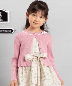 BeBe / べべ カーディガン・ボレロ | ラインリボンくるみボタンニット長袖カーディガン(90~150cm)