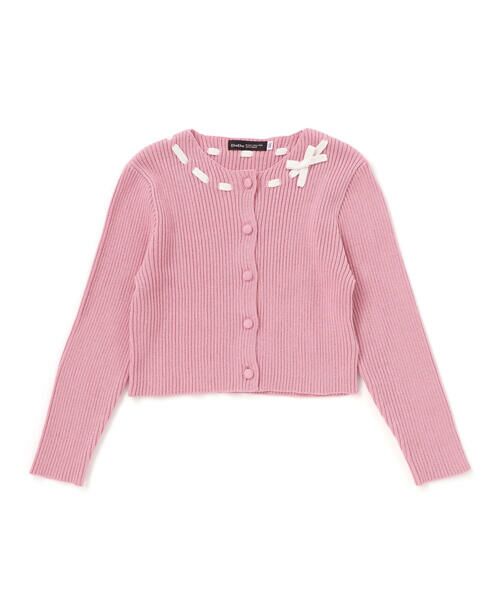 BeBe / べべ カーディガン・ボレロ | ラインリボンくるみボタンニット長袖カーディガン(90~150cm) | 詳細7