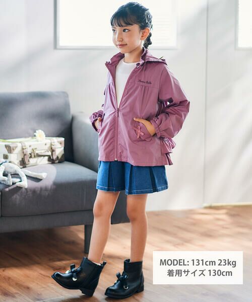 BeBe / べべ ブルゾン | シャイニータフタバックフリルフードブルゾン(90~150cm) | 詳細1