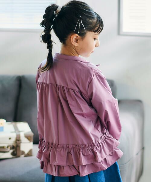 BeBe / べべ ブルゾン | シャイニータフタバックフリルフードブルゾン(90~150cm) | 詳細4