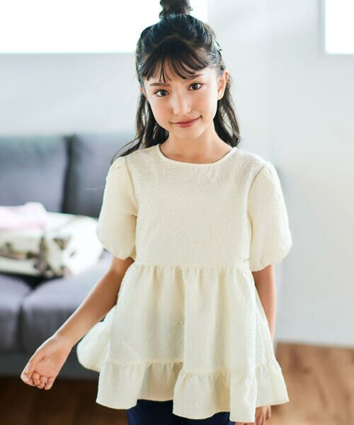 BeBe / べべ シャツ・ブラウス | フクレジャガードフリルパフスリーブブラウス(90~160cm) | 詳細3