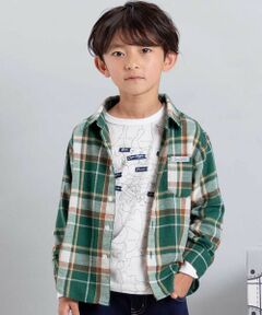 BeBe / べべ シャツ・ブラウス | ネルチェック袖ロールアップ長袖シャツ(100~140cm)